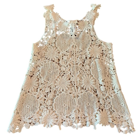 Moon Collection Cream Crochet Tank Top - Picture 2 of 5
